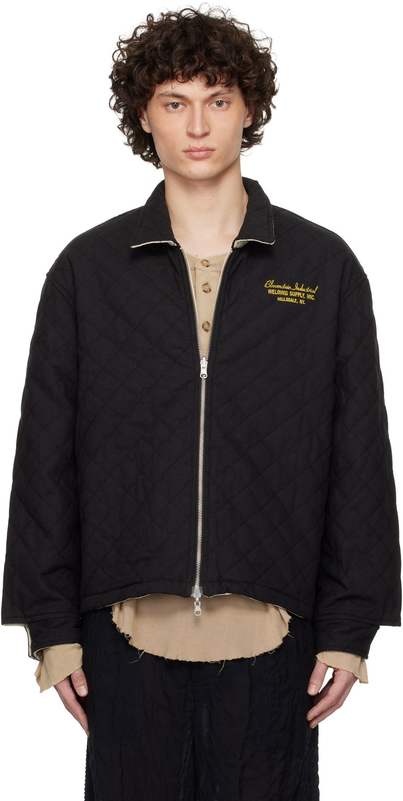 Bomber-takki Bode Bode Bloomstein Quilted Reversible Jacket Musta | MRS25JA028