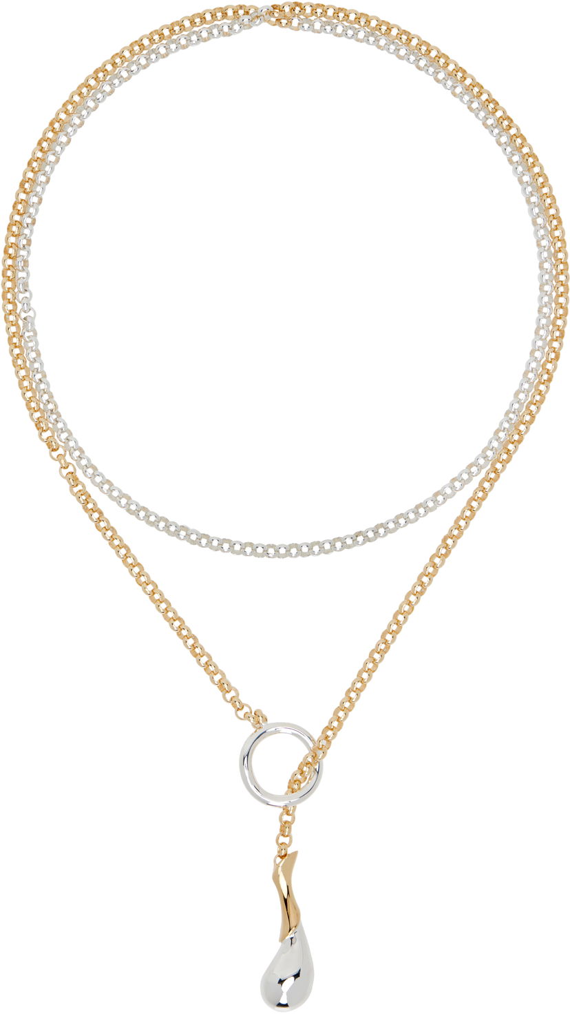 Kaulakoru Bottega Veneta Bottega Veneta Two-Tone Drop Chain Necklace Metallinen | 838143 V507D