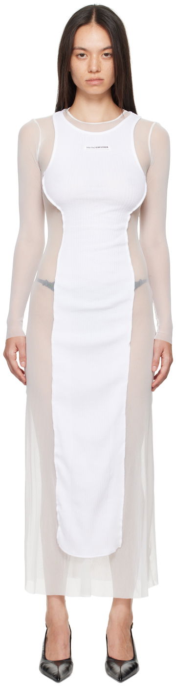 Mekko Jean Paul Gaultier Gaultier 'The Long Petit Grand' Maxi Dress Valkoinen | 24/30-F-RO191B-T001-0101
