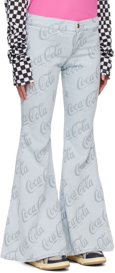 Jeans ERL Jacquard Logo Pattern Flare Jeans Sininen | ERL08P014, 4