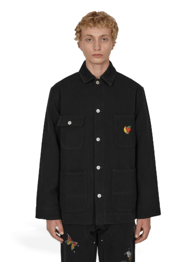 Takit Sky High Farm Canvas Embroidered Workwear Chore Coat Musta | SHF02C008 1