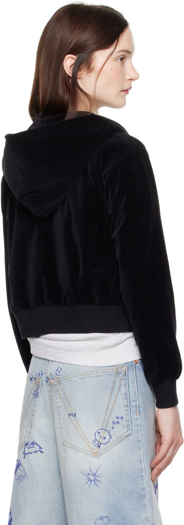 Huppari BAPE A Bathing Ape Crystal Stone Ape Head Velour Cropped Hoodie Musta | 001ZPK802004L, 2
