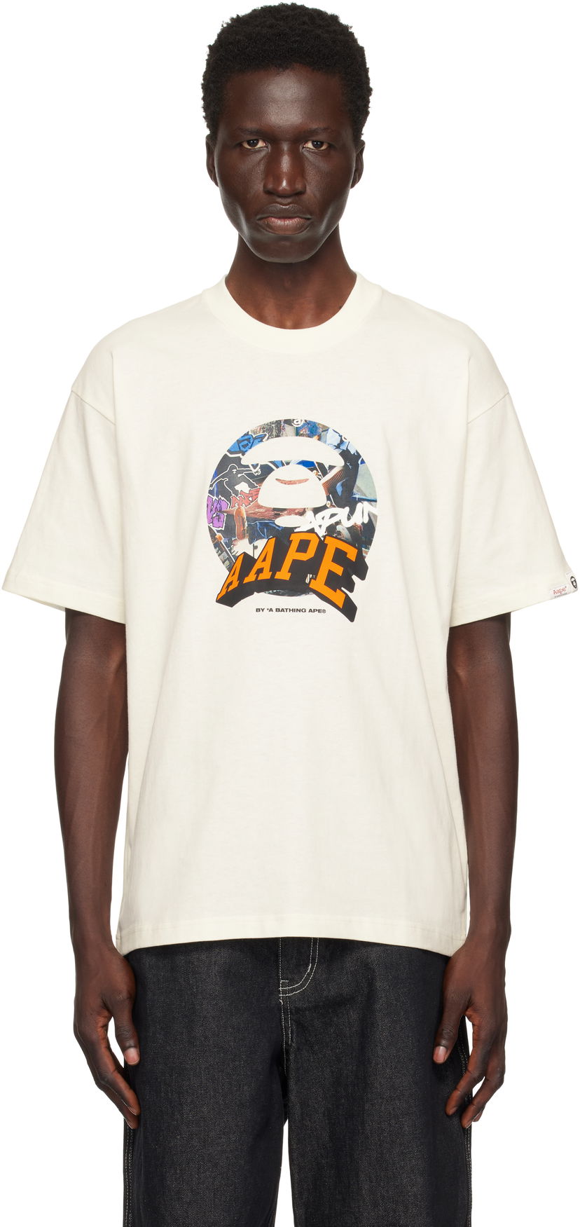 T-paita AAPE by A Bathing Ape AAPE by A Bathing Ape Theme Graphic T-Shirt Valkoinen | AAPTEM1551XXNIVX