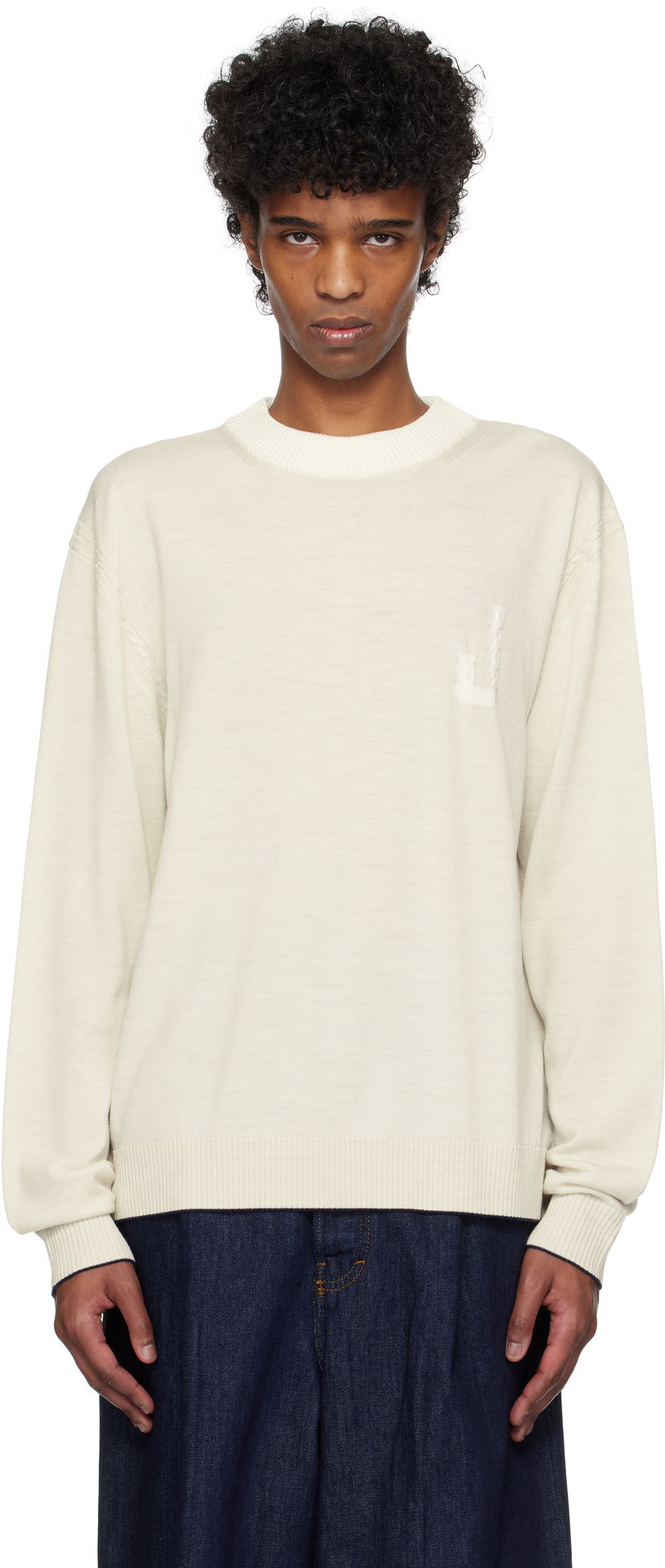 Villapaita Jacquemus Jacquemus Tricot Knit Sweater Valkoinen | 25E255KN539-2431