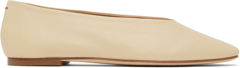 Kengänhoito Aeyde Aeyde Kirsten Leather Ballerina Flats Beige | A11-FL-MANS8MFL-0122-957-007
