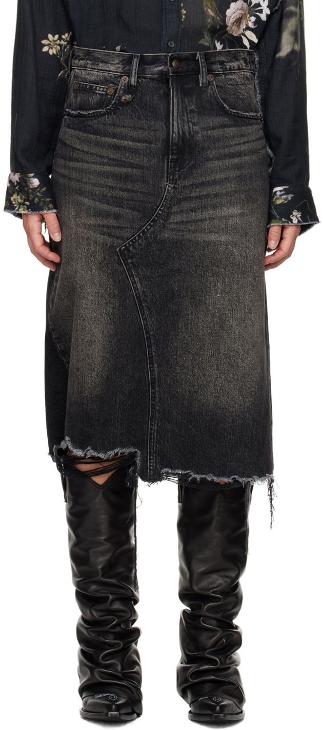 Hame R13 R13 Jesse Denim Midi Skirt Musta | R13WD100-D239D