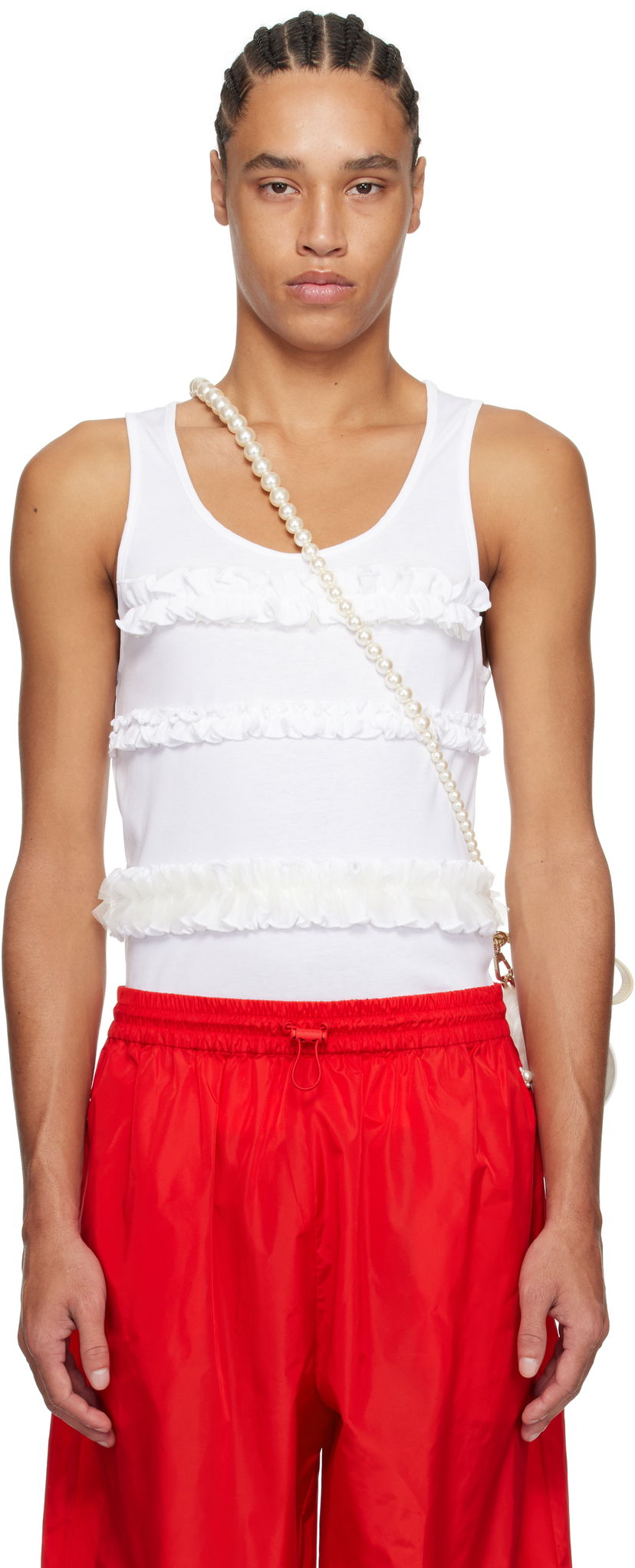 Tankkitoppi Simone Rocha Simone Rocha Ruffle Frill Tank Top Valkoinen | 5324F 0553