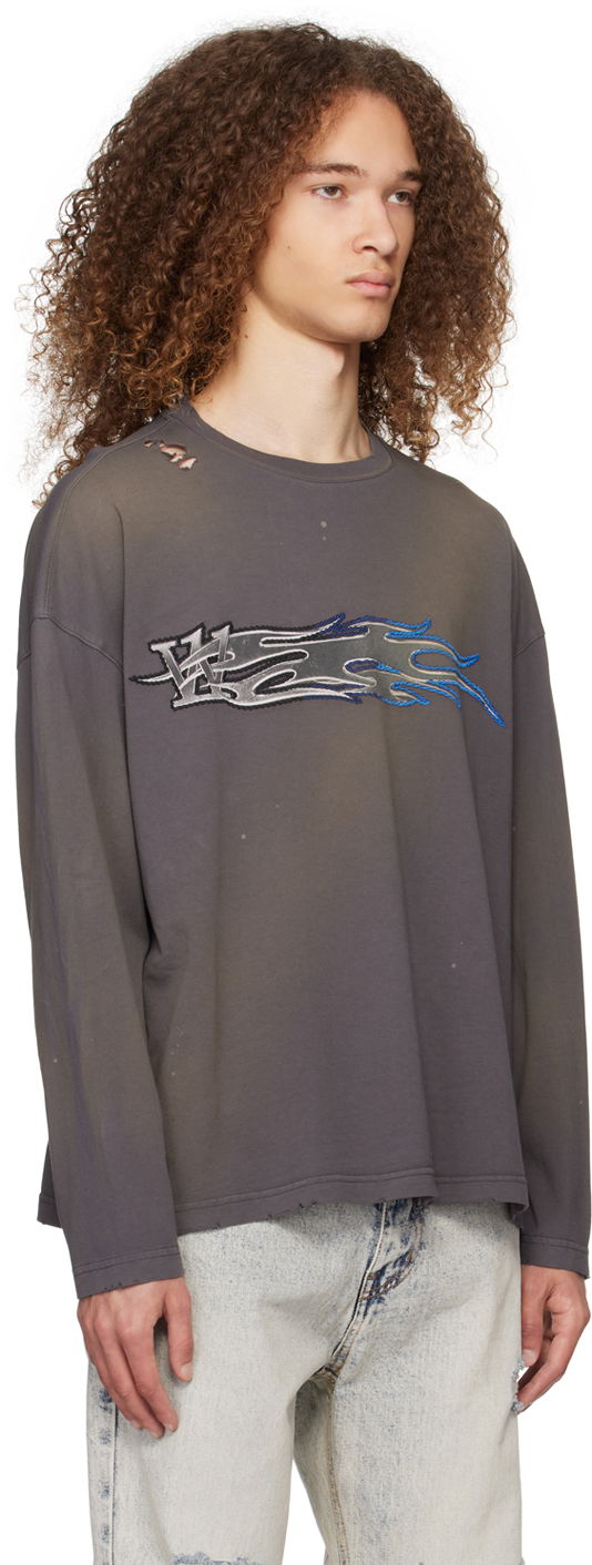 T-paita We11done We11done Faded Long Sleeve T-Shirt Harmaa | WD-TT0-24-752-U-CH, 1