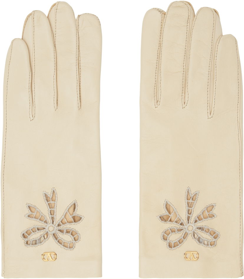 Käsineet Valentino Valentino Garavani VLogo Signature Nappa Leather Gloves Beige | 6W2GD00DIQL