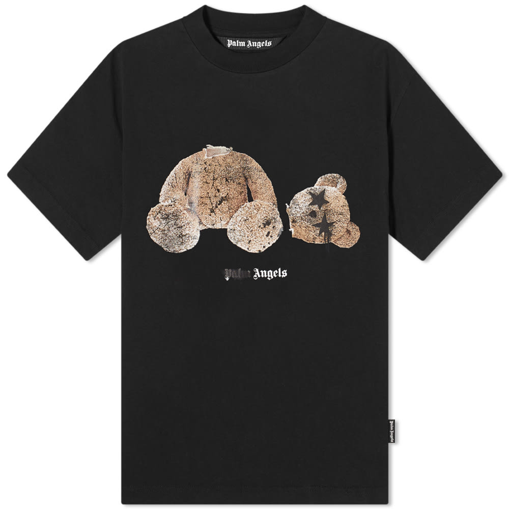 T-paita Palm Angels Spray Logo Kill The Bear Tee Musta | PMAA001F21JER0271060, 0