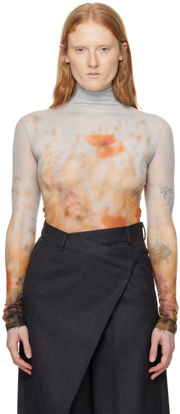 Villapaita Acne Studios Print Turtleneck Oranssi | AL0391-, 0