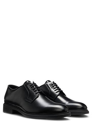 Kengänhoito BOSS Leather Derby Shoes with Piped Trims Musta | 50499719