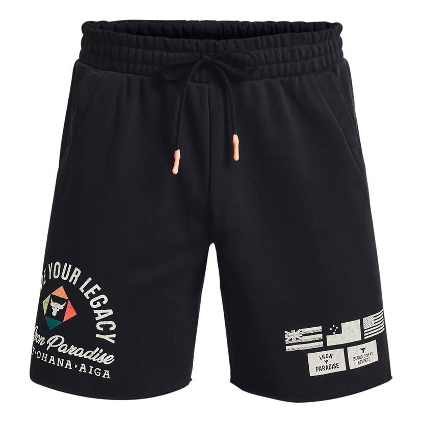 Shortsit Under Armour Project Rock Men's Heavyweight Terry Shorts Musta | 1377439-001