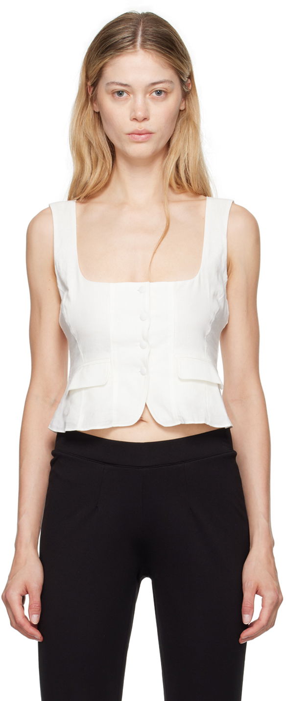Liivi GUIZIO Guizio Adelina Peplum Tank Top Valkoinen | P24109W085