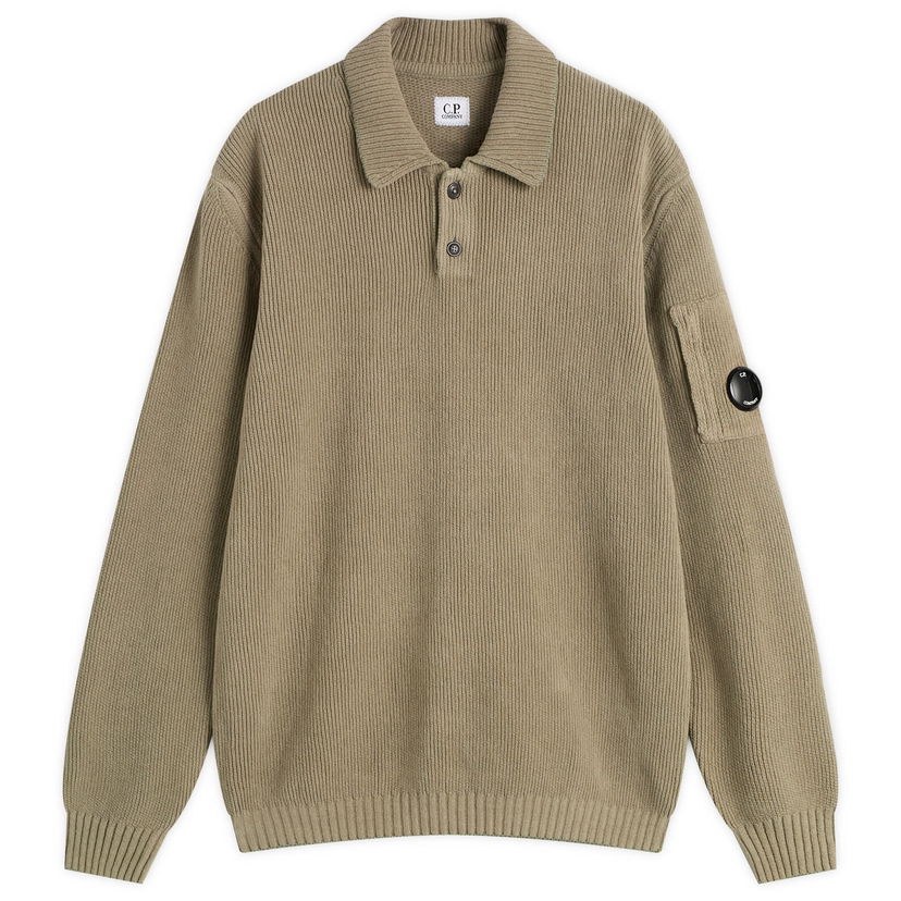 Poolopaita C.P. Company C.P. Company Men's Chenille Ribbed Knit Polo Shirt Vihreä | 19CMKN021A-005558G-356