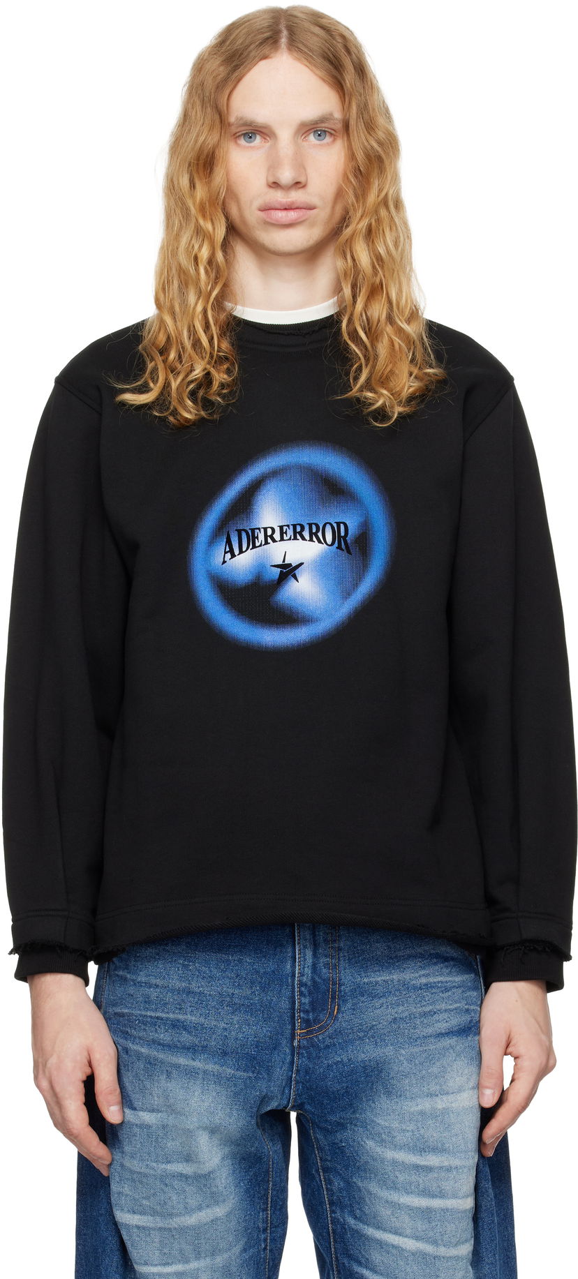 Huppari ADER ERROR Black Graphic Sweatshirt Musta | BN01FWSW0102BK