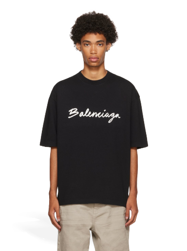 T-paita Balenciaga Cotton T-Shirt Musta | 612966-TMVB4-1070