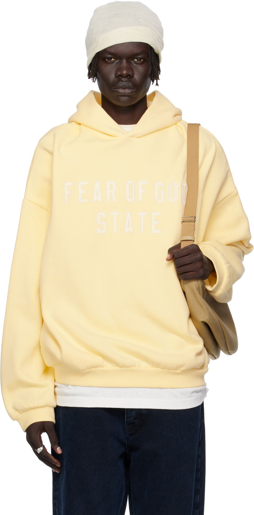 Huppari Fear of God ESSENTIALS 90s Fit Fleece Hoodie Keltainen | 192SP256218F