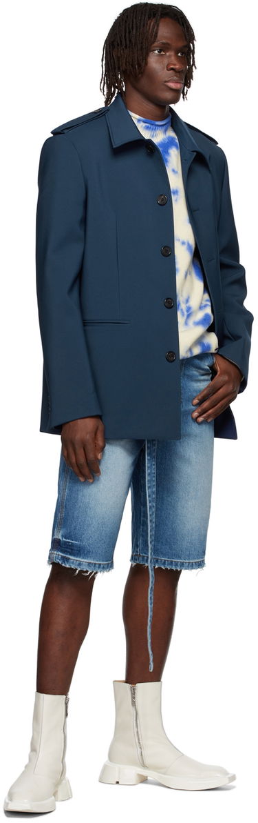 Takki We11done We11done Regular Collar Jacket Tummansininen | WD-JK1-22-084-M-NV, 3
