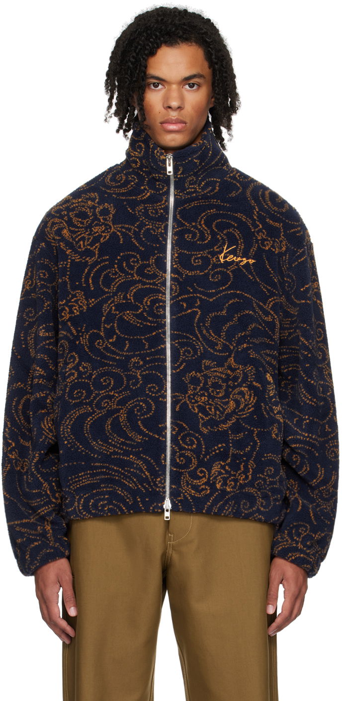 Takki KENZO Navy Paris Star Tiger Jacket Musta | FE65BL2094FB