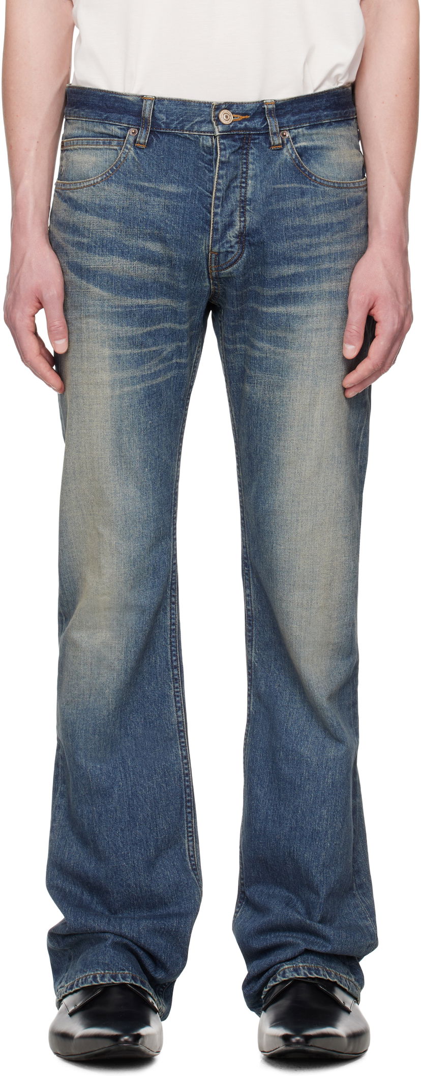 Jeans Balenciaga Balenciaga Straight Fit Jeans Sininen | 814086TRW62