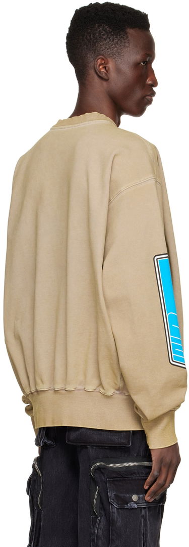Villapaita We11done We11done Graphic Print Cotton Sweatshirt Beige | WD-TS1-22-667-U-KK, 2