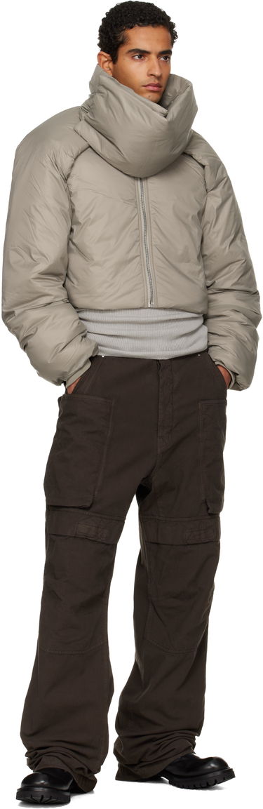 Puffer takki Rick Owens Rick Owens DRKSHDW Concordians Convertible Cropped High-Neck Puffer Jacket Beige | DU02E7777 NP, 4