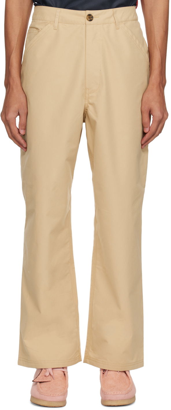 Cargo housut Pop Trading Company Worker Straight Fit Cotton Twill Trousers Beige | POPSS24_04-009