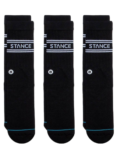 Sukat Stance Basic 3 Pack Crew Musta | A556D20SRO-BLK