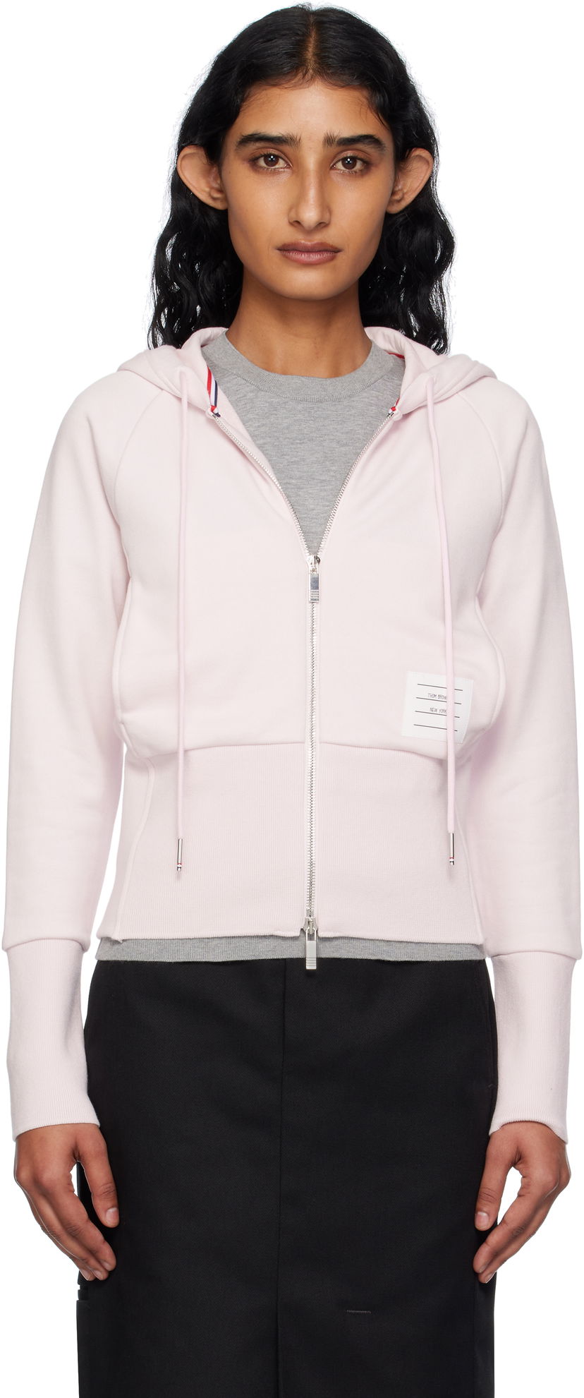 Huppari Thom Browne Thom Browne 4-Bar Zip Hoodie Vaaleanpunainen | FJT382A-03037