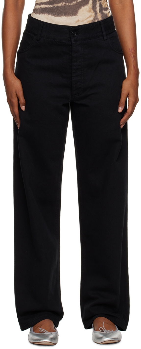 Housut Baserange Wide Leg Trousers Musta | TRIN-COB-WI23