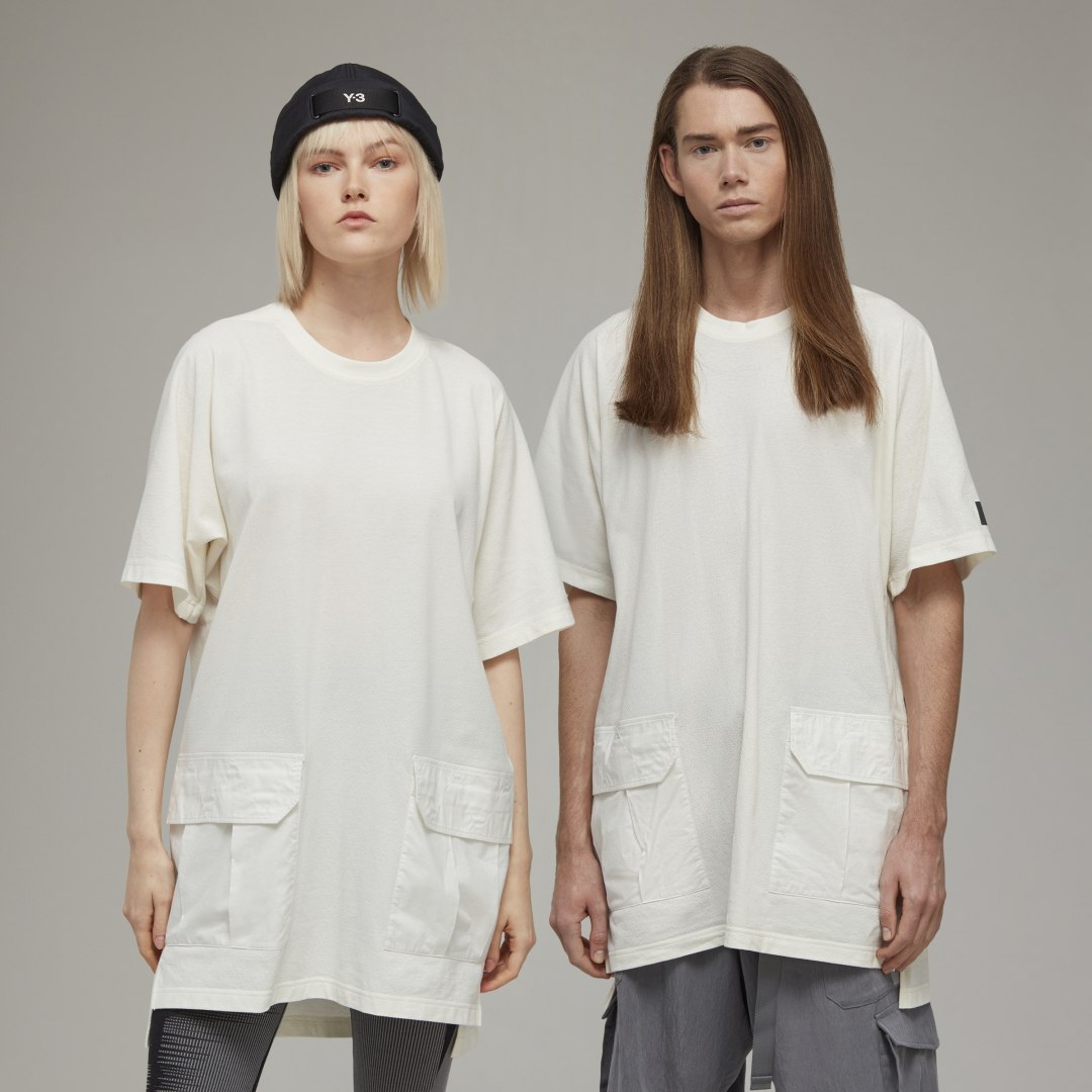 T-paita Y-3 Crepe Jersey Pocket Tee Valkoinen | HZ8863, 1