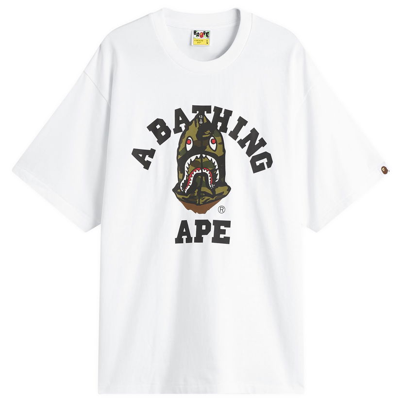 T-paita BAPE 1st Camo Shark Seijin College T-Shirt Valkoinen | 001TEL801316M-WHT