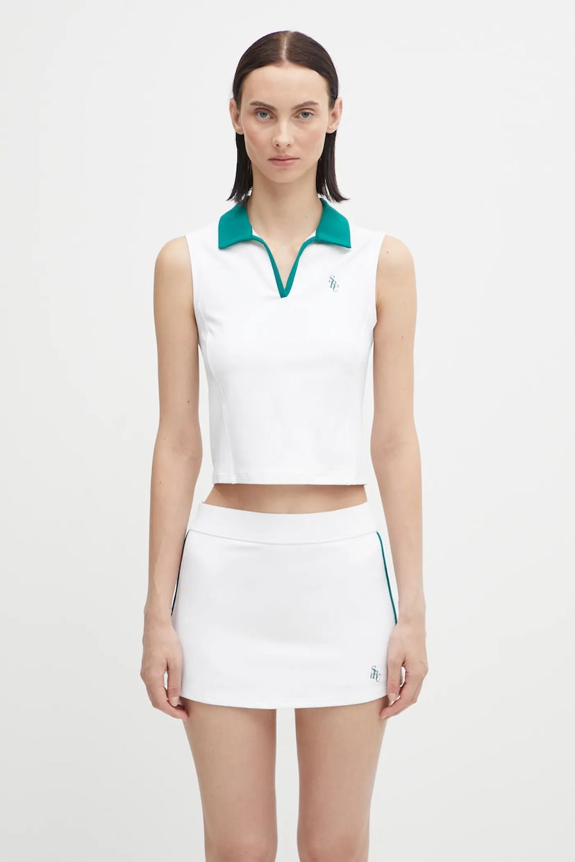 Poolopaita Sporty & Rich Sleeveless Sports Polo Top Valkoinen | TO024621302WH27