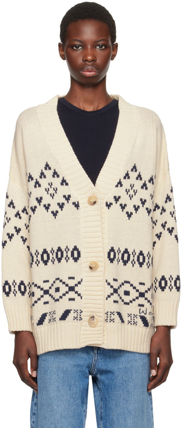 Villapaita Max Mara Weekend Max Mara Acacia Knit Cardigan Valkoinen | 2425346031600
