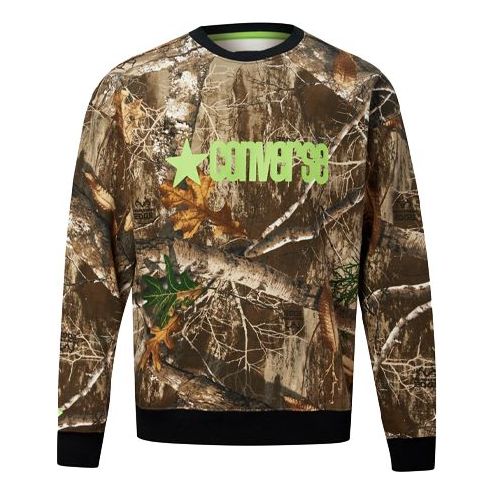 Villapaita Converse Converse Retro Camouflage Crewneck Sweatshirt Ruskea | 10019970-249