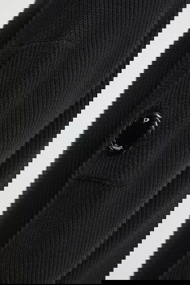 Villapaita C.P. Company C.P. Company Ribbed Knit Sweater with Lens Detail Musta | 19CMKN015A006608A, 3