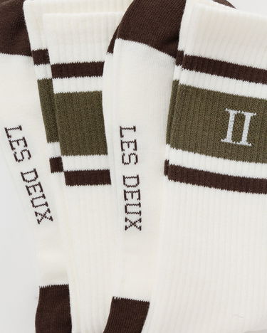 Sukat Les Deux William Stripe 2-Pack Socks Valkoinen | LDM950006-241953, 1