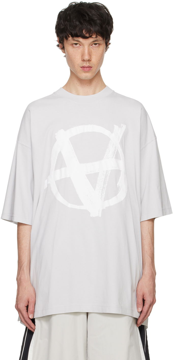 T-paita VETEMENTS Double Anarchy T-Shirt Harmaa | UA65TR650M