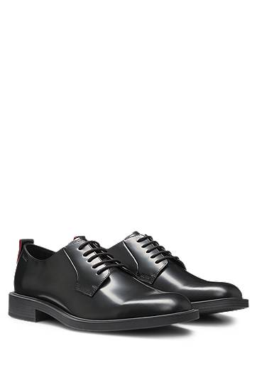 Asusteet BOSS Derby Leather Shoes with Logo Detail Musta | 50548654