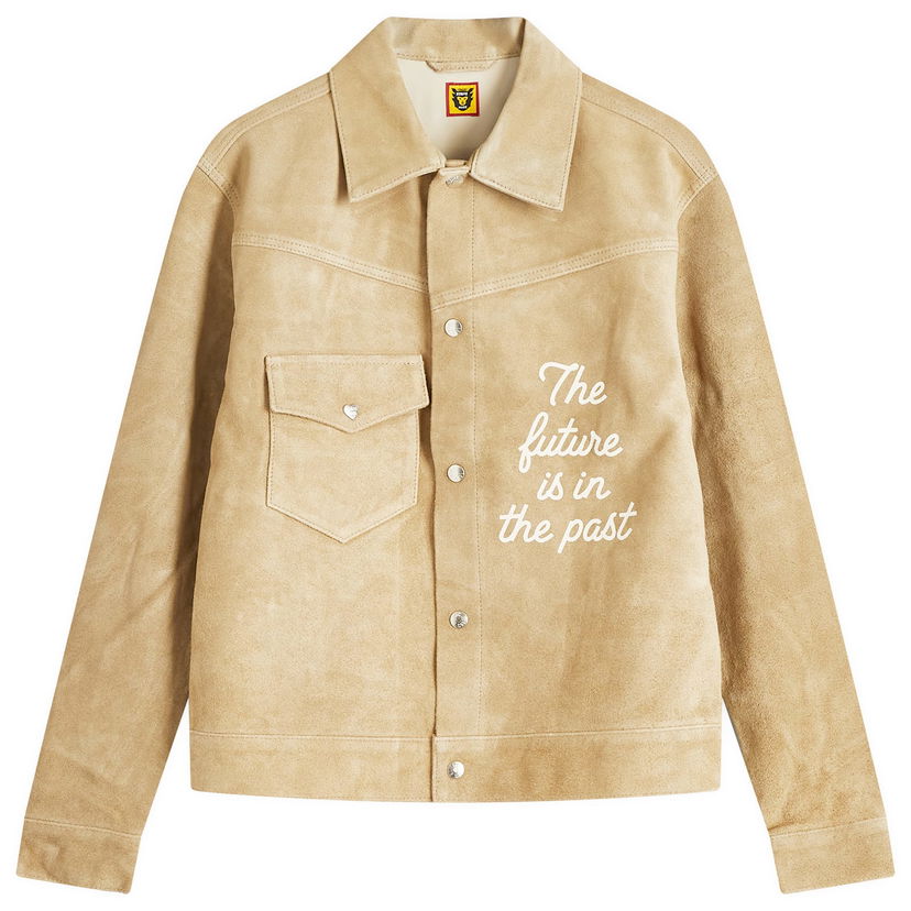 Bomber-takki Human Made Suede Leather Jacket With Embroidery by Human Made Beige | HM28JK009-BG