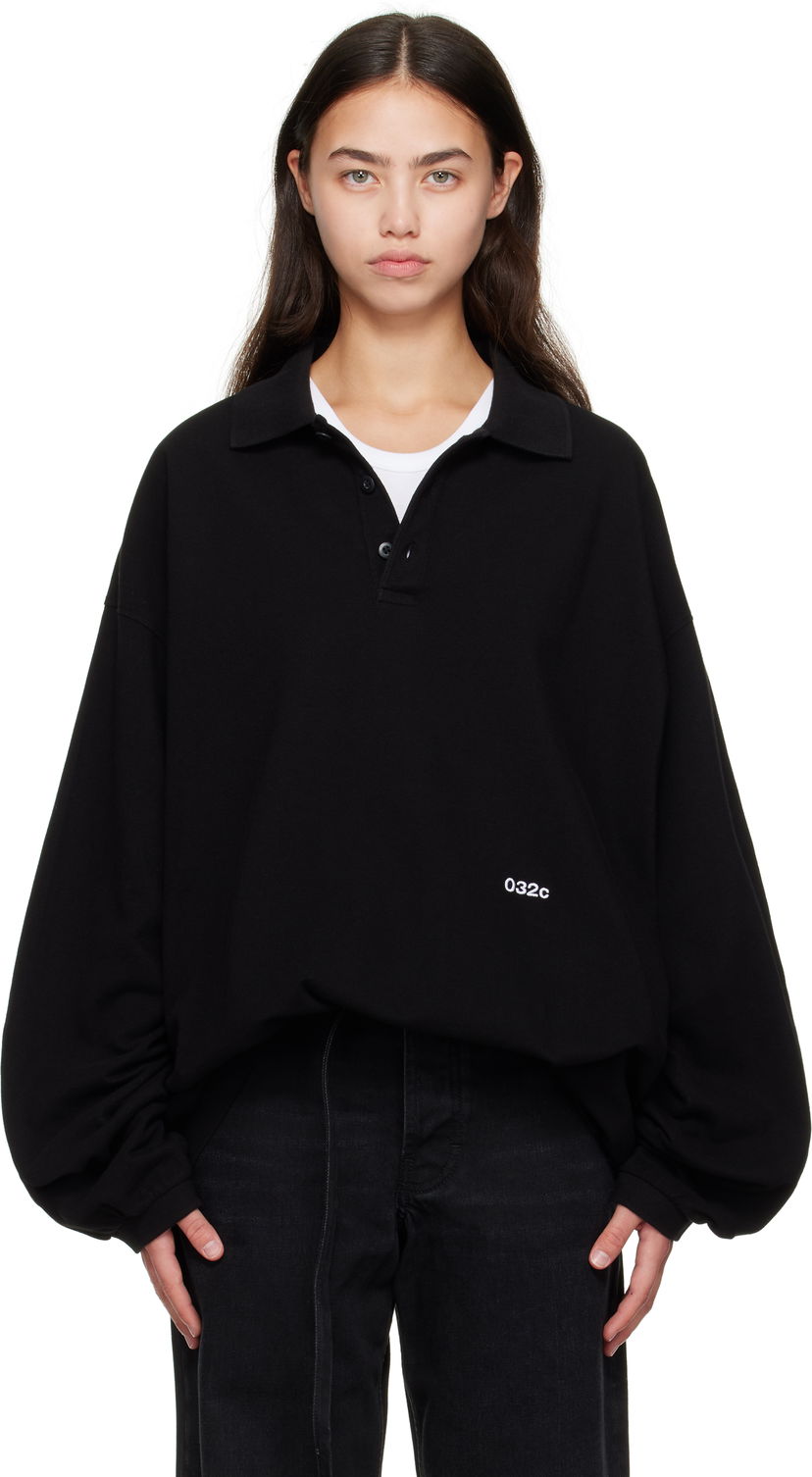 Poolopaita 032C Speed Devil Long Sleeve Polo Musta | F25-URC-0479-050-W
