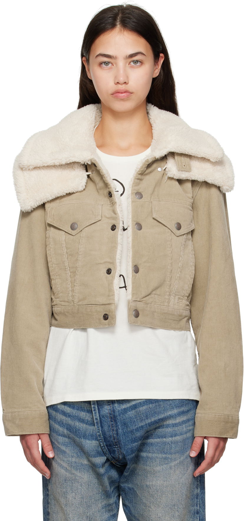 Takki R13 R13 Sherpa Trucker Jacket Beige | R13WD181-D333A