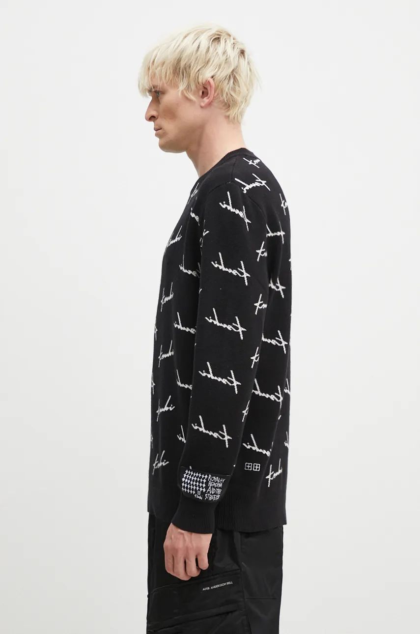 Villapaita Ksubi Skript Knit Sweater Musta | MFA24KW003, 1