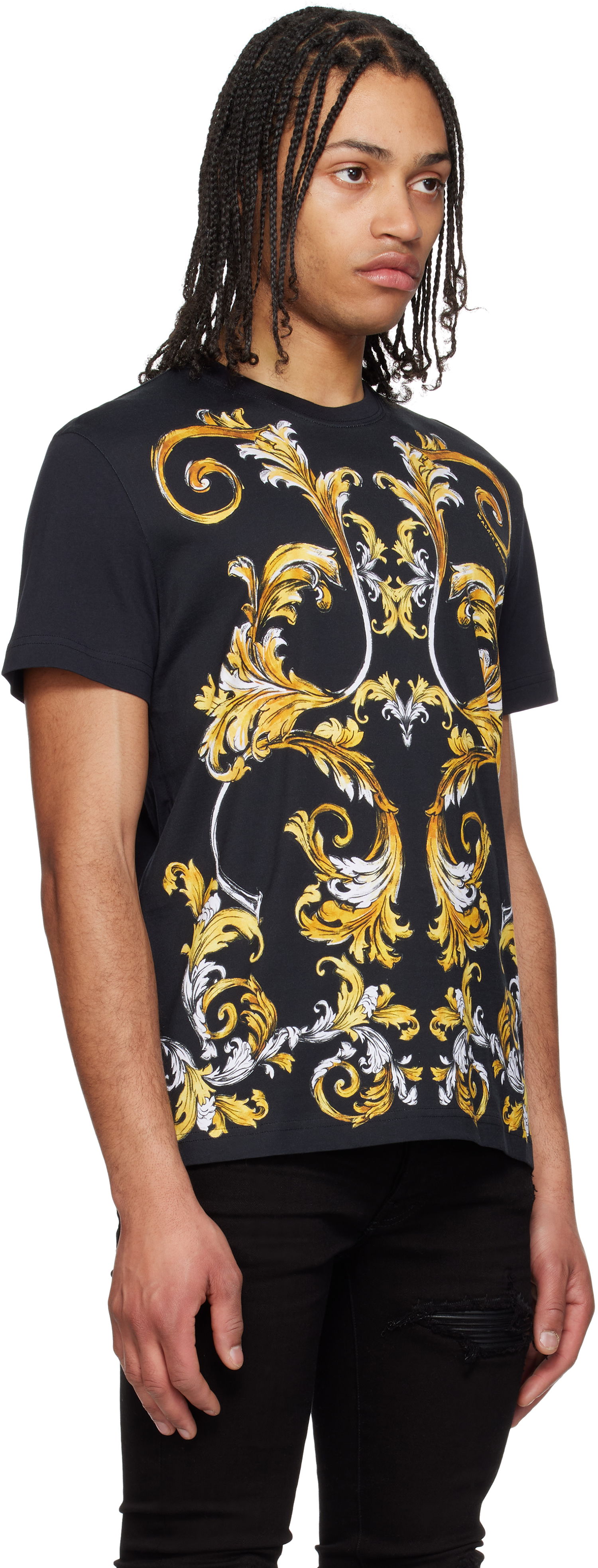 T-paita Versace Versace Jeans Couture Barocco Outline T-Shirt Musta | E78GAH6SB_EJS461, 1