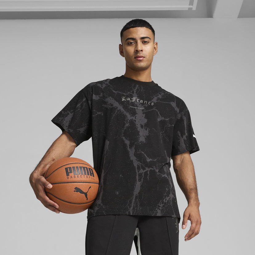 T-paita Puma HOOPS x LAFRANCE Chrome Marble T-Shirt Musta | 630779_01