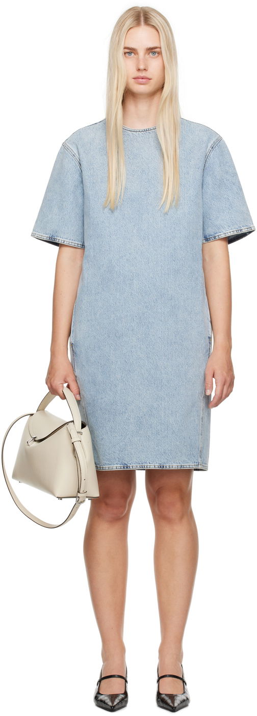 Mekko TOTEME TOTEME Trapeze Denim Midi Dress Sininen | 243-WRD0123-FB0045