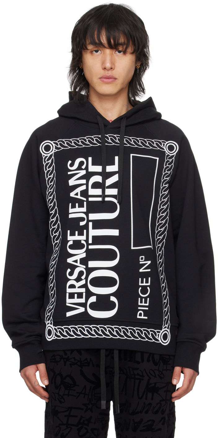 Huppari Versace Printed Hoodie Musta | E76GAIE04_ECF00E