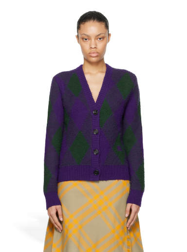 Villapaita Burberry Argyle Cardigan Violetti | 8076954