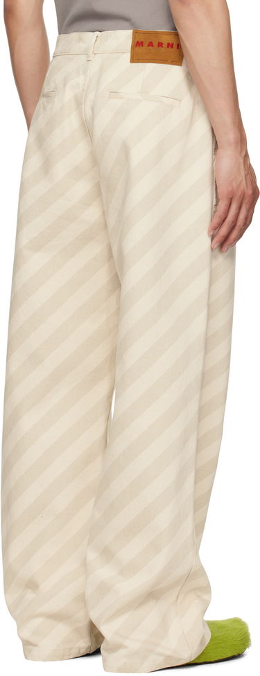 Housut Marni Marni Striped High-Waist Jeans Beige | PUJU0101A0 USCX37, 2